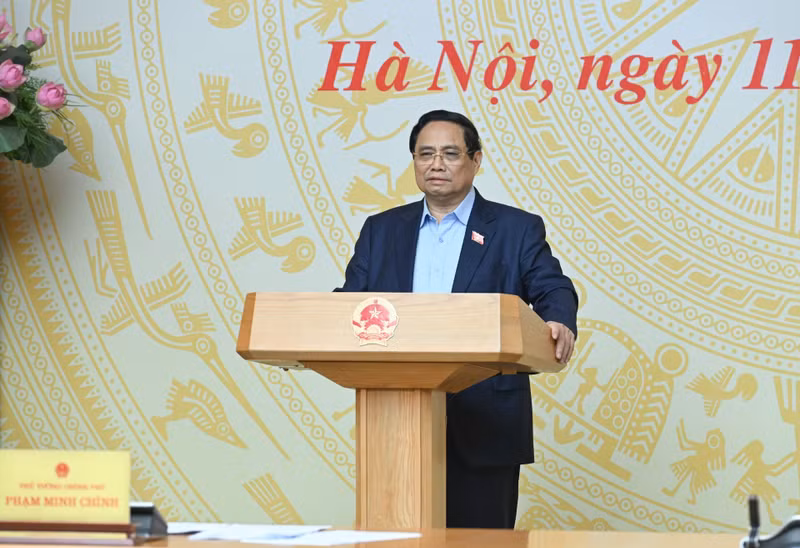 El primer ministro de Vietnam, Pham Minh Chinh, habla en el evento. (Foto: Nhan Dan)
