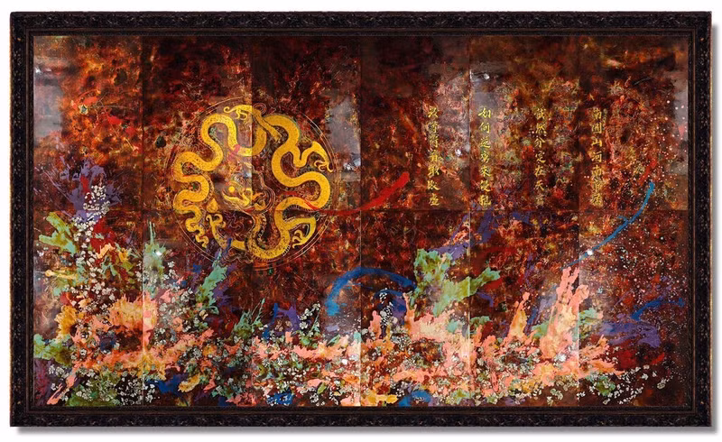 Una obra en la exposición "Tam" del artista Le Huu Hieu en la 61ª Bienal de Venecia (Foto: VNA)