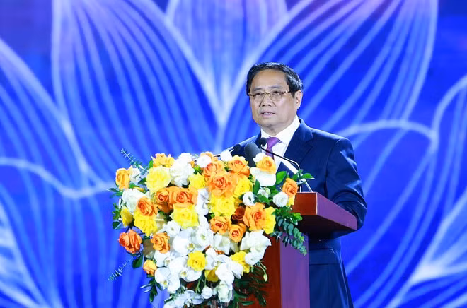 El primer ministro de Vietnam, Pham Minh Chinh, interviene en la clausura (Foto: VNA)