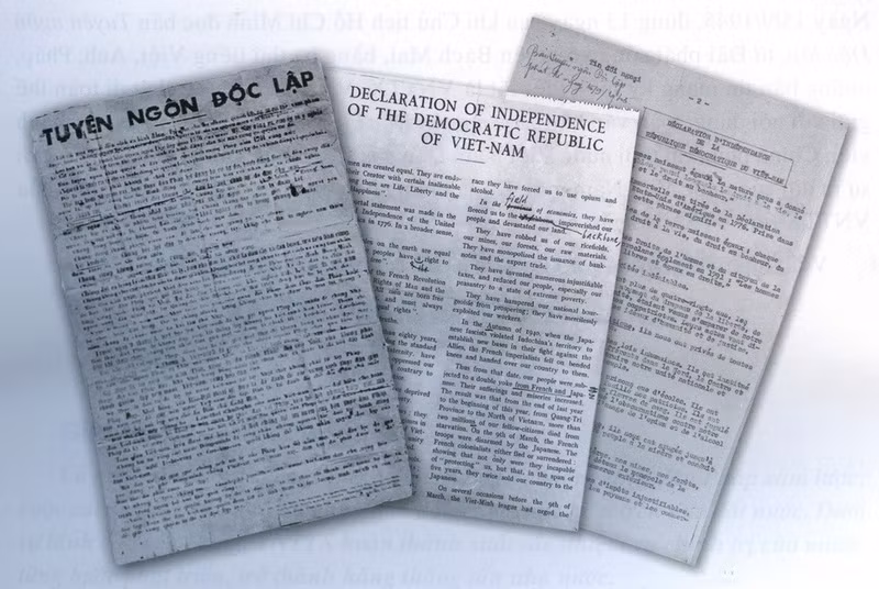 El 15 de septiembre de 1945, Viet Nam Thong tan xa (VNTTX- ahora Agencia Vietnamita de Noticias)–denominación redactada de puño y letra por el Presidente Ho Chi Minh–transmitió la Declaración de Independencia junto con la lista del Gobierno Provisional de la República Democrática de Vietnam a través de despachos en tres idiomas: vietnamita, inglés y francés. Aquel momento sagrado se convirtió en el Día tradicional de la VNA. (Foto: VNA)