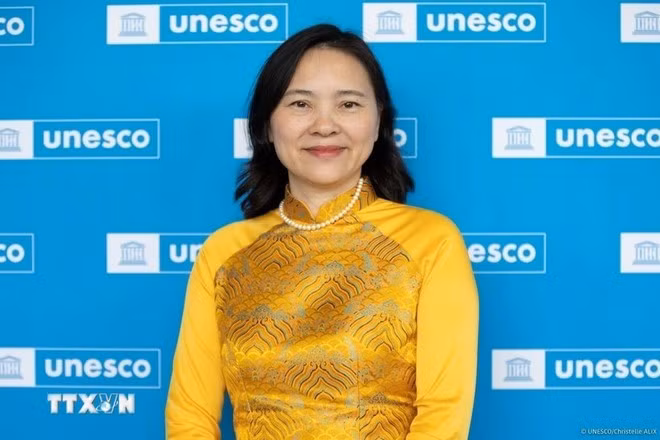 La embajadora Nguyen Thi Van Anh, representante permanente de Vietnam ante la UNESCO (Foto: VNA)