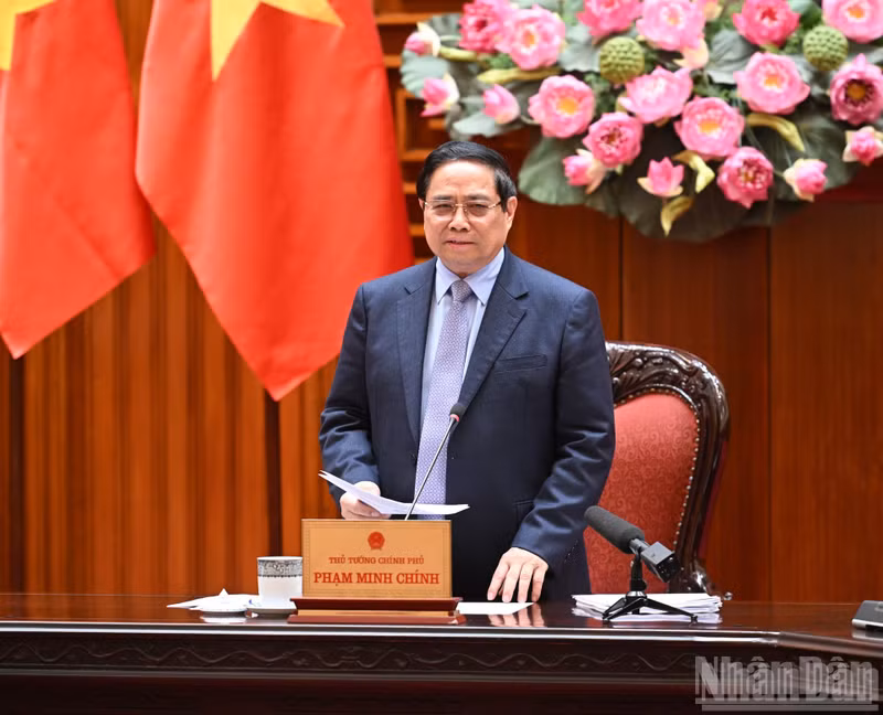 El primer ministro de Vietnam, Pham Minh Chinh, habla en el evento. (Foto: Nhan Dan)