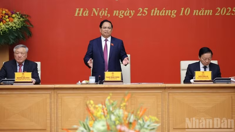 El primer ministro vietnamita, Pham Minh Chinh, habla en el evento. (Foto: Nhan Dan)