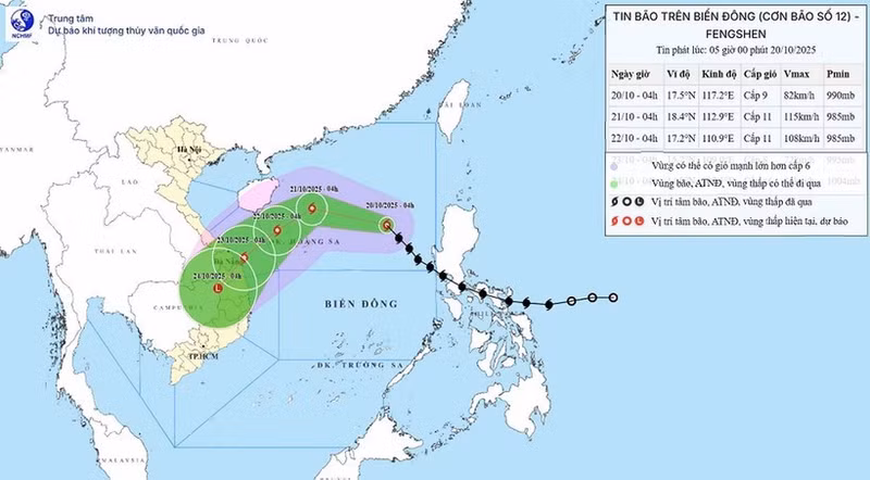 Tifón Fengshen se intensificará tras cambio de trayectoria. (Foto: Centro Nacional de Pronóstico Hidrometeorológico de Vietnam)