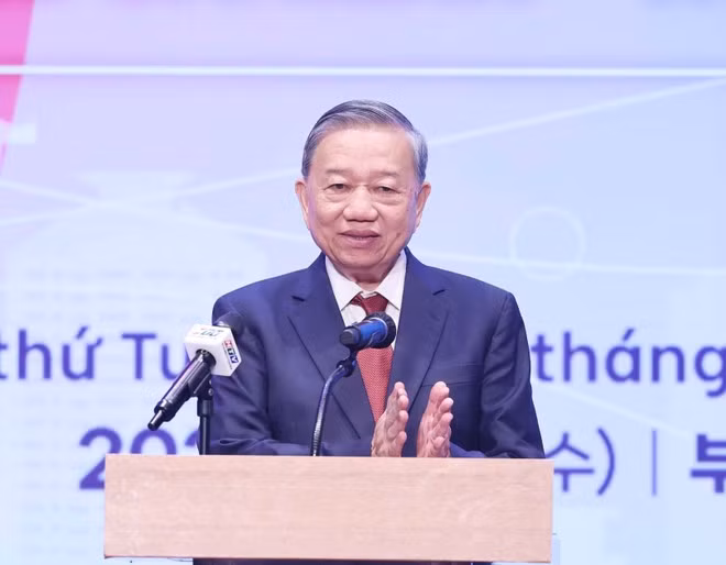 El secretario general del Partido Comunista de Vietnam, To Lam, en el evento. (Foto: VNA)