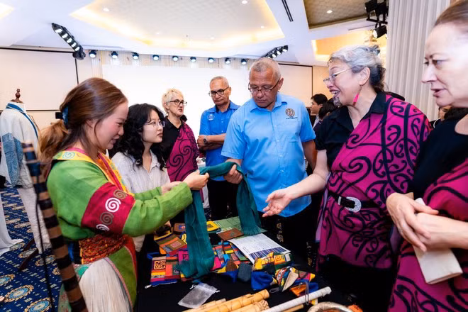 Vang Thi De en un evento internacional. (Foto: VNA)