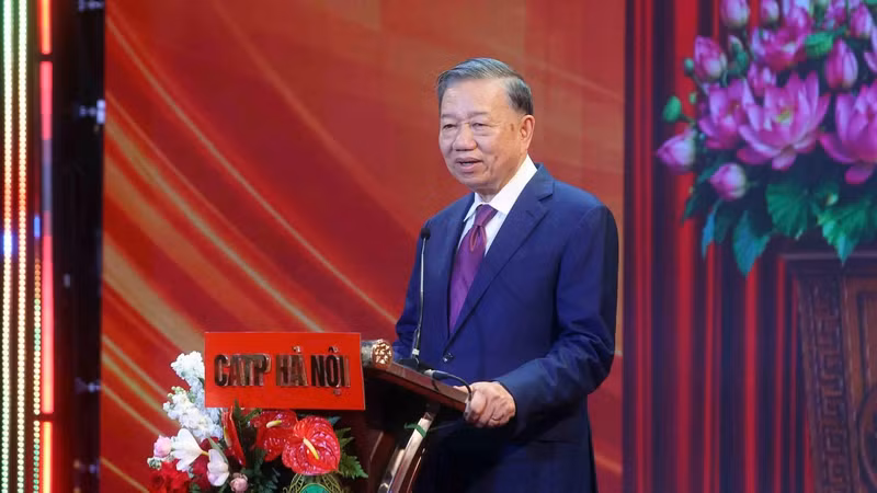 El secretario general del Partido Comunista de Vietnam y presidente de la República, To Lam, habla en el evento. (Foto: VNA)