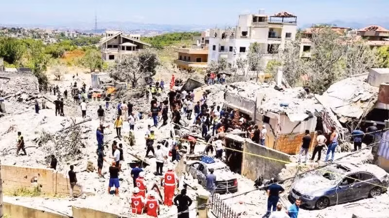 Un lugar del sur del Líbano destruido por un ataque aéreo israelí. (Foto: Xinhua)