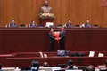 El presidente de la Asamblea Nacional de Laos, Sonexay Siphandone, felicita al recién elegido primer ministro, Saleumxay Kommasith. (Foto: Nhan Dan)